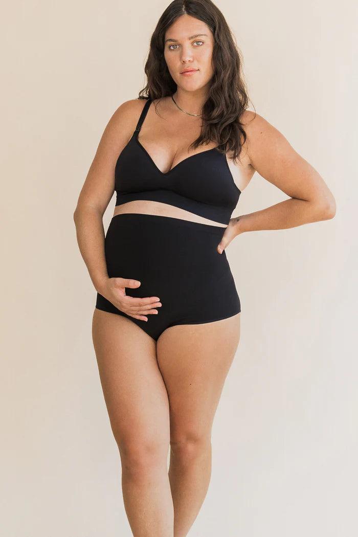 Calcinha de Maternidade Sem Costura com Suporte Sobre a Barriga