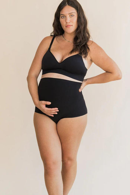 Calcinha de Maternidade Sem Costura com Suporte Sobre a Barriga