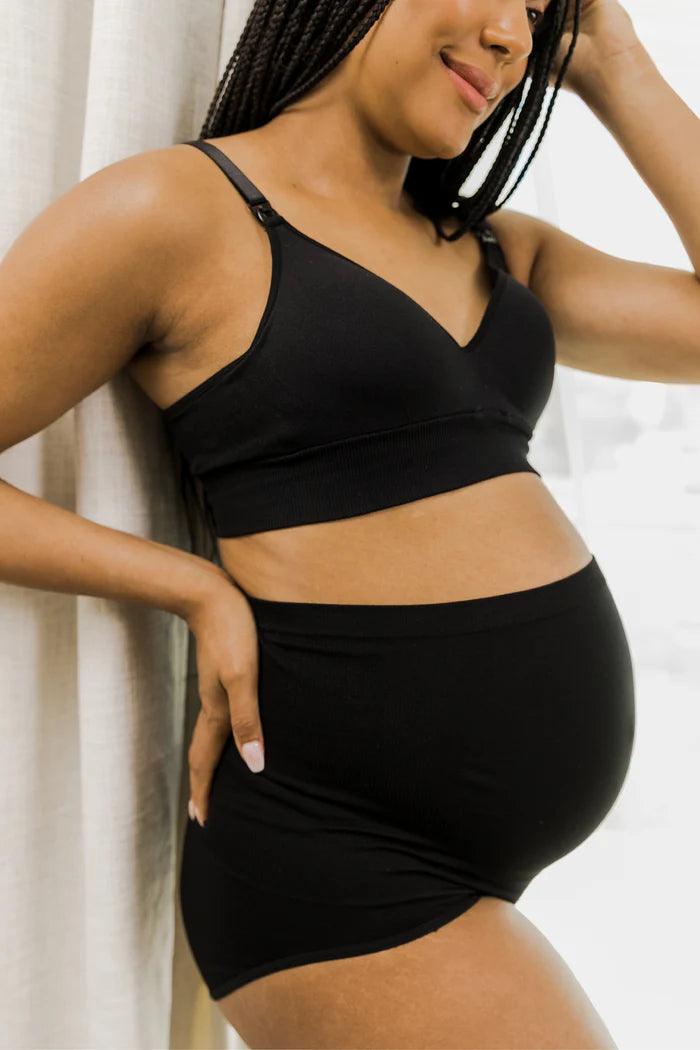 Calcinha de Maternidade Sem Costura com Suporte Sobre a Barriga