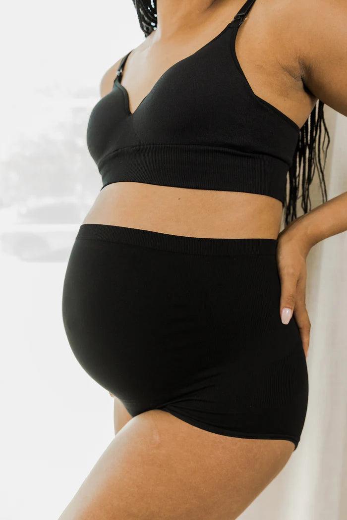 Calcinha de Maternidade Sem Costura com Suporte Sobre a Barriga